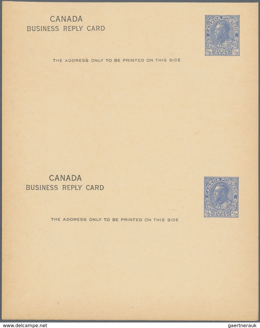 Canada - Ganzsachen: 1925 Unused And Unfolded Pair Of A Postal Stationery Postcard 1/2 Cent 'BUSINES - 1903-1954 De Koningen