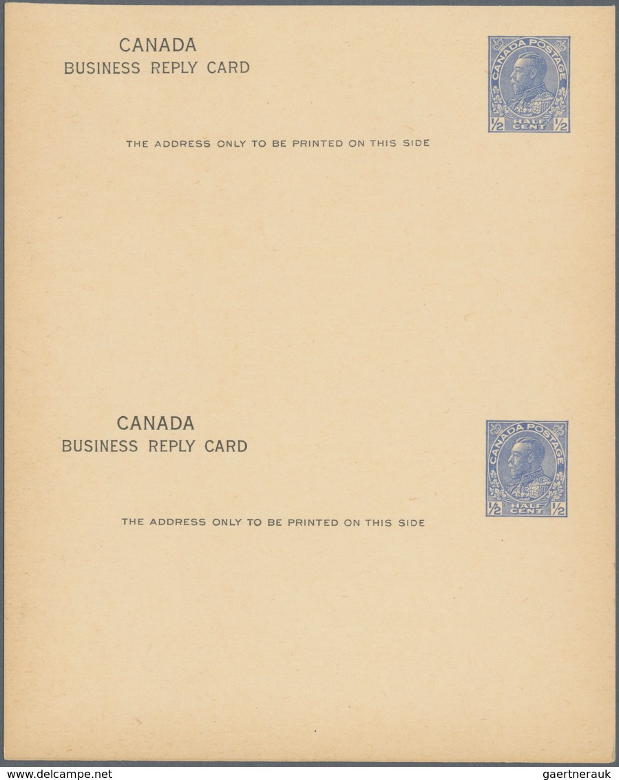 Canada - Ganzsachen: 1925 Unused And Unfolded Pair Of A Postal Stationery Postcard 1/2 Cent 'BUSINES - 1903-1954 Kings