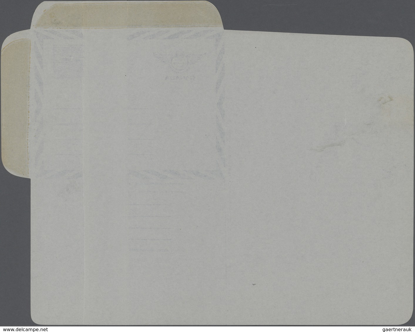 Canada - Ganzsachen: 1950 Unused And Unfolded Aerogram 10 Cents Blue On Grey Paper, Paste Up (gekleb - 1903-1954 Könige