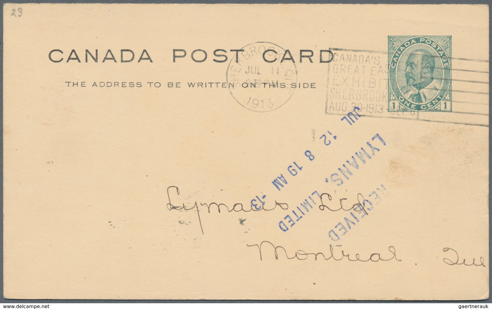 Canada - Stempel: 1913/1919, Four Postal Stationery Cards With Special Cancels: "THE STAMPED WINNIPE - Histoire Postale