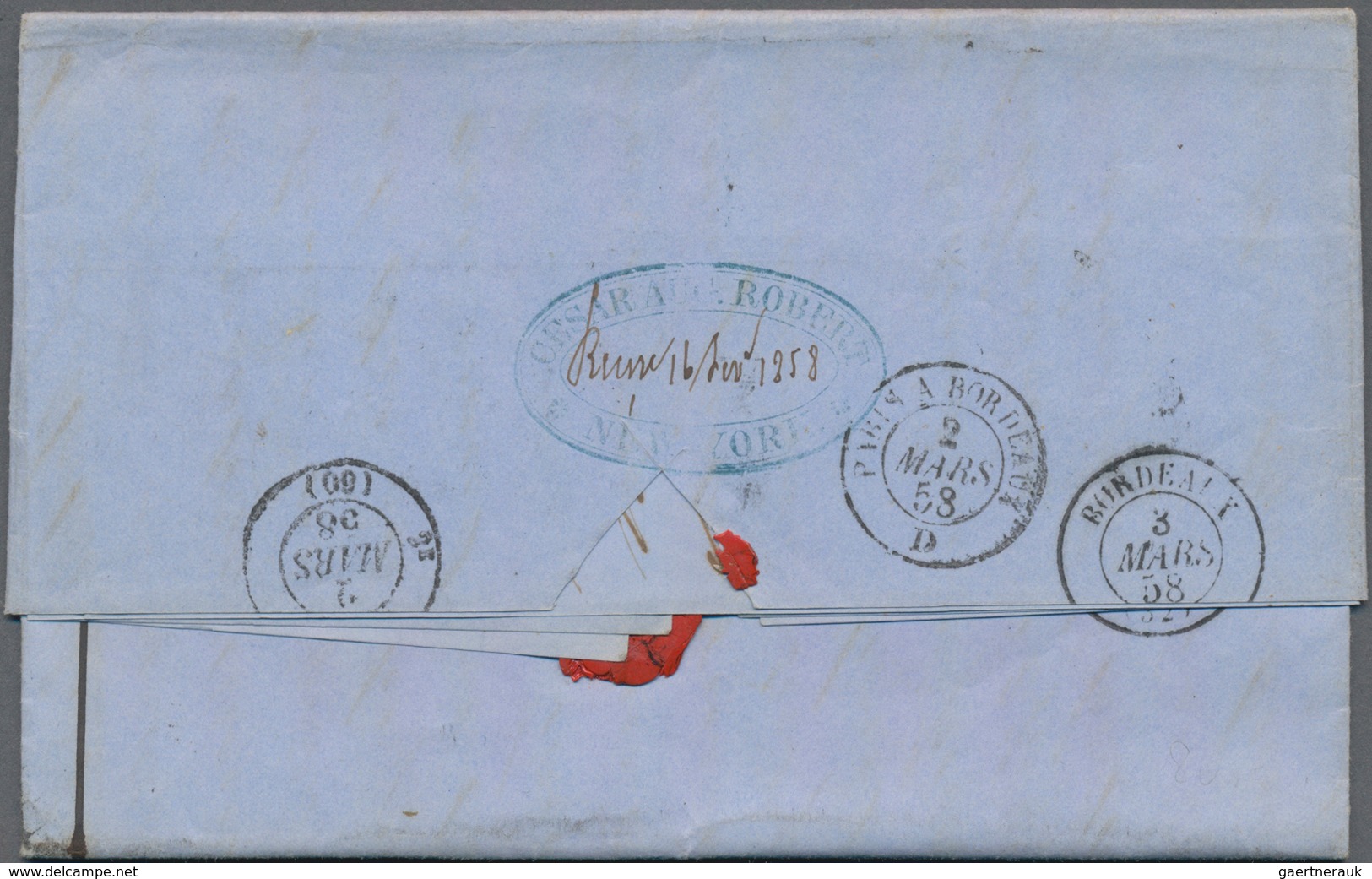 Cuba - Spanische Kolonie: 1858 Folded Letter From Habanaper Steamer Arabia Via New York And Paris To - Cuba (1874-1898)