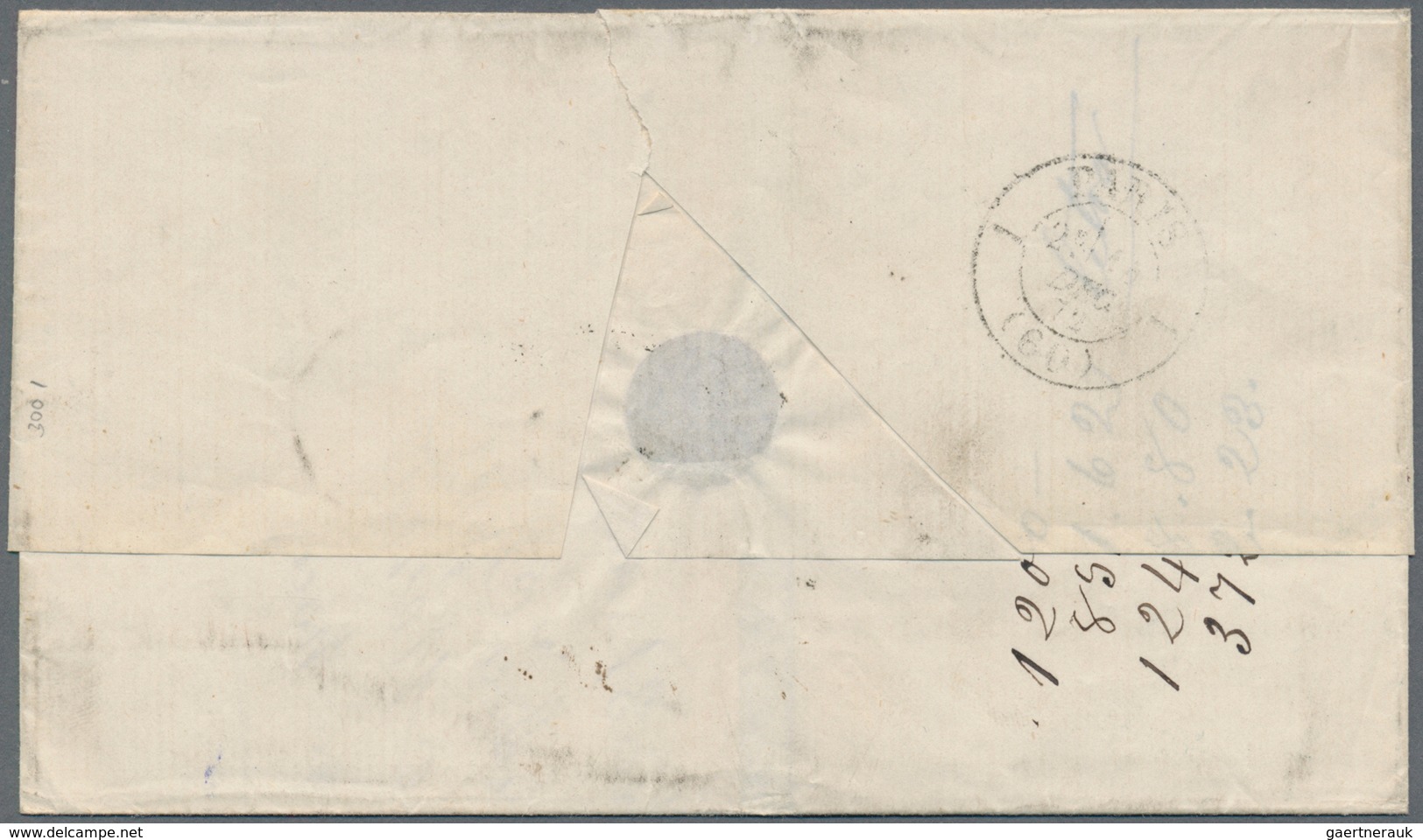 Curacao: 1872, Stampless Letter-sheet From CURACAO, 21.11.1872, To Paris In France, On The Frontside - Curaçao, Nederlandse Antillen, Aruba