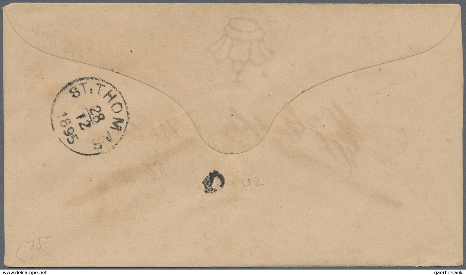 Dänisch-Westindien: 1891 Postal Stationery Envelope 3 Cents Red (watermark Type B) Canceled With Unn - Deens West-Indië