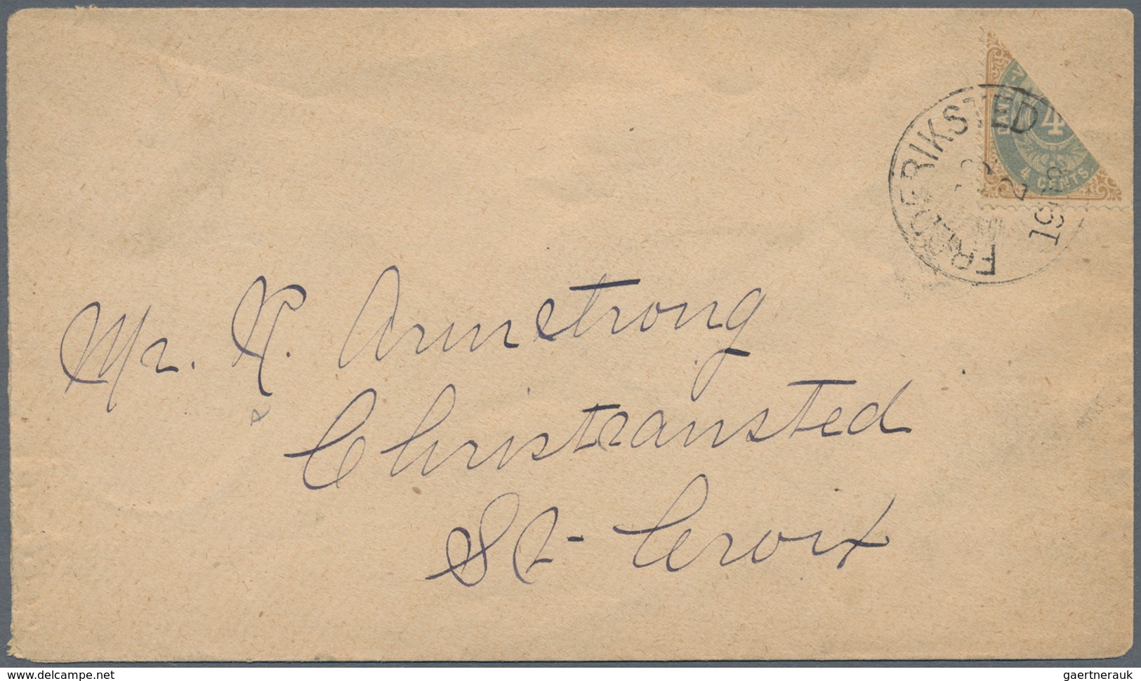 Dänisch-Westindien: 1903 Cover Franked With Bisected 4 Cents Grey-blue/light-brown Posted From Frede - Dänische Antillen (Westindien)