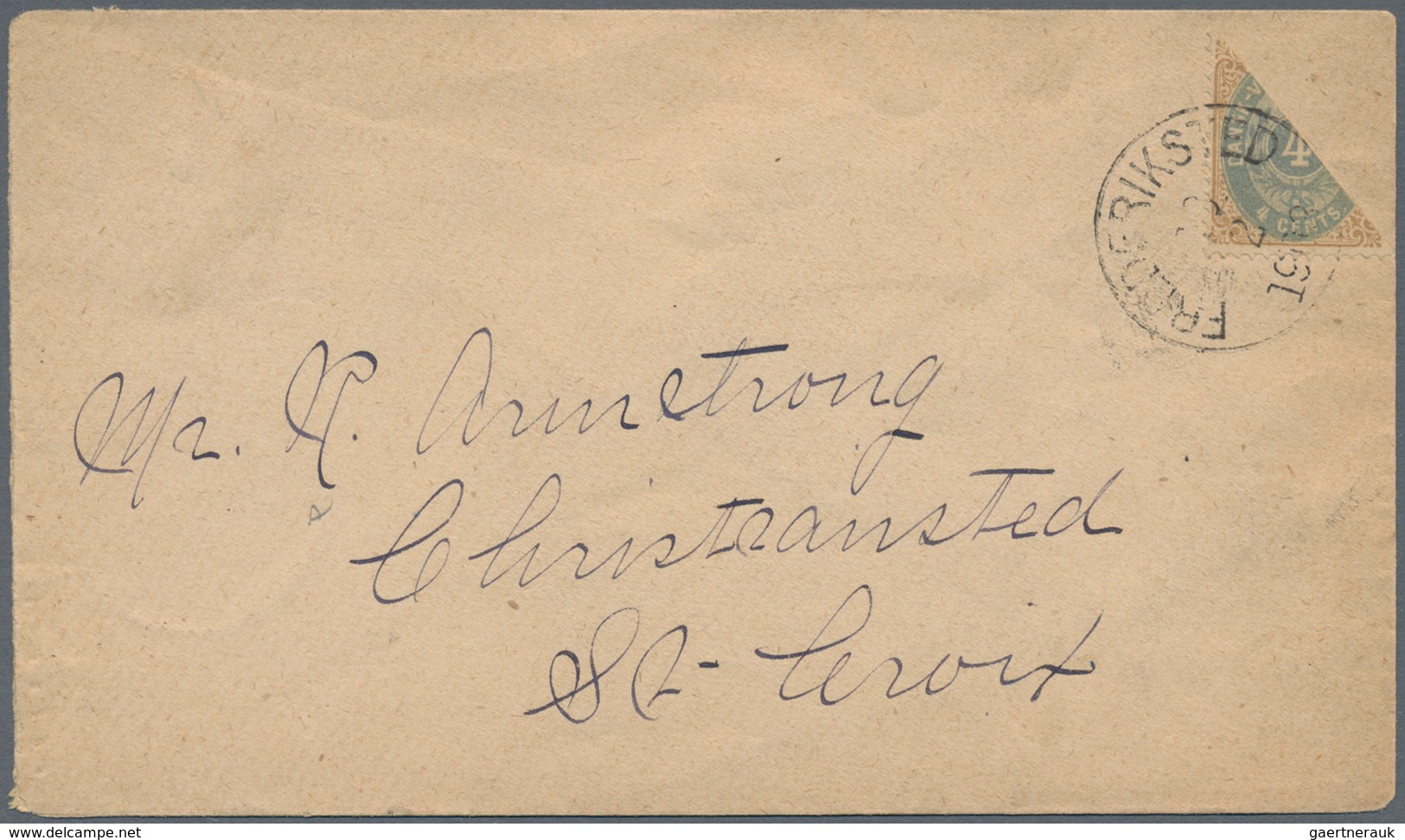 Dänisch-Westindien: 1903 Cover Franked With Bisected 4 Cents Grey-blue/light-brown Posted From Frede - Denmark (West Indies)