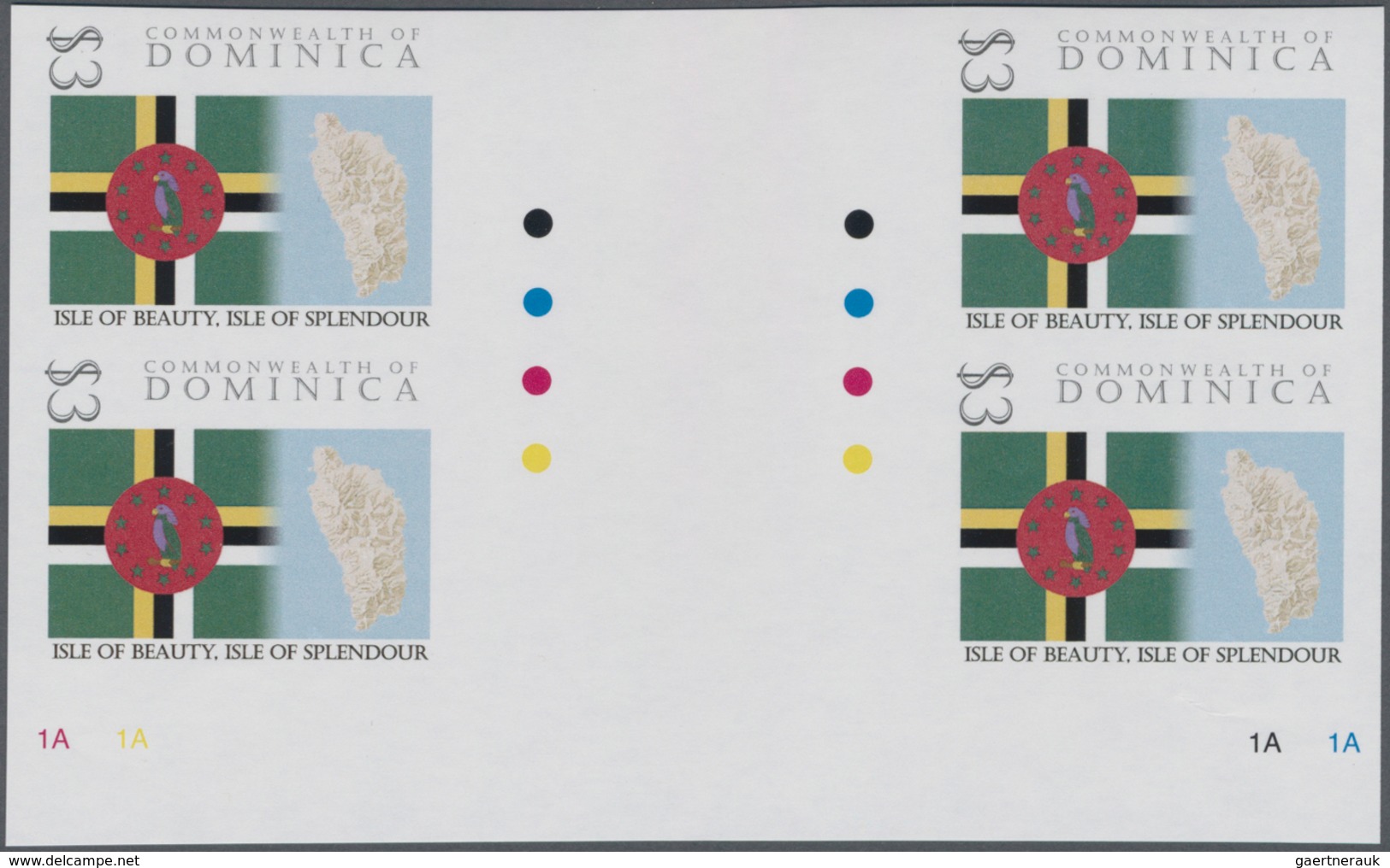 Dominica: 2010, Definitive 'Isle Of Beauty, Isle Of Splendour' $3 Showing Map And Flag In An IMPERFO - Dominica (...-1978)