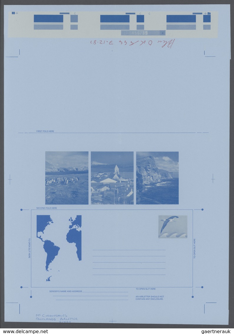 Falklandinseln: 1984, Two Printers Colour Progressive Proofs, One Printed In Blue, The Other Printed - Falkland Islands