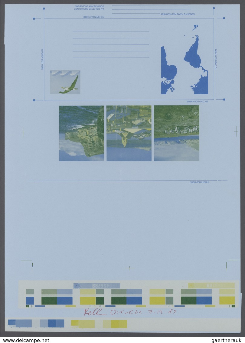 Falklandinseln: 1984, Printers Color Progressive Proof In Blue, Yellow And Green, For The 1984 (1st - Falklandinseln