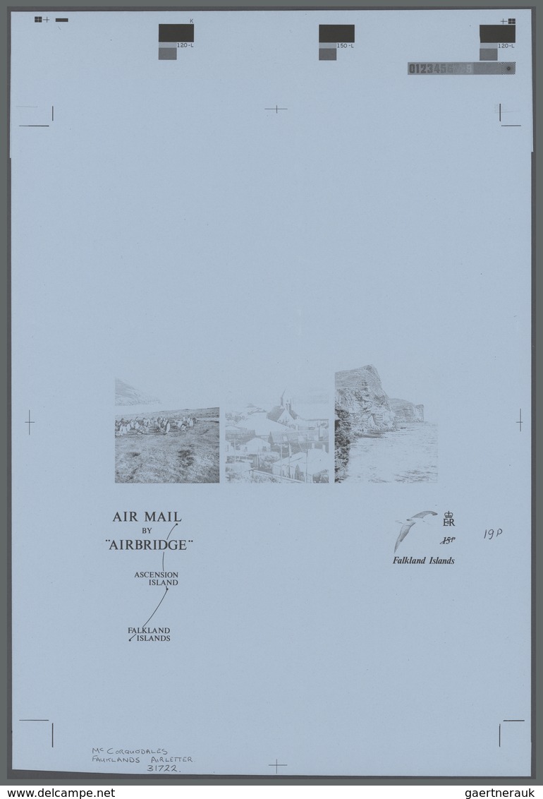 Falklandinseln: 1984, Printers Color Progressive Proof Printed In Black, For The 1984 (1st Issue) QE - Falklandeilanden