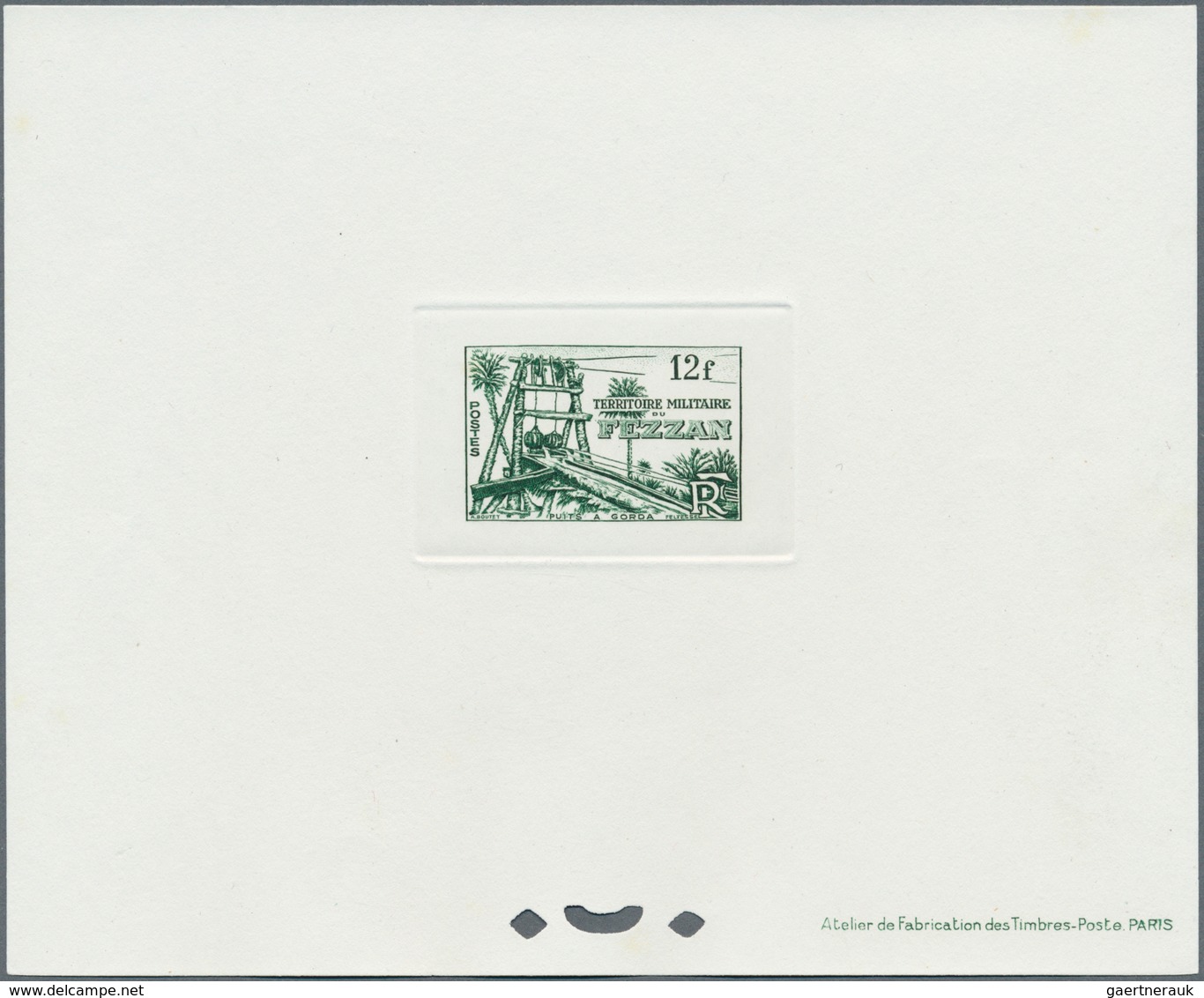 Fezzan: 1949. Lot With Eight Single Epreuves D'atelier For Some Stamps Of The Definitives Set (Sc #2 - Brieven En Documenten