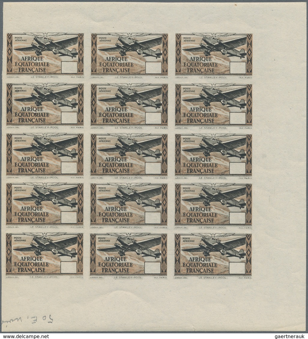 Französisch-Äquatorialafrika: 1943, Airmails "Le Stanley-Pool", Essay In Brown/black, Issued Desgin - Briefe U. Dokumente