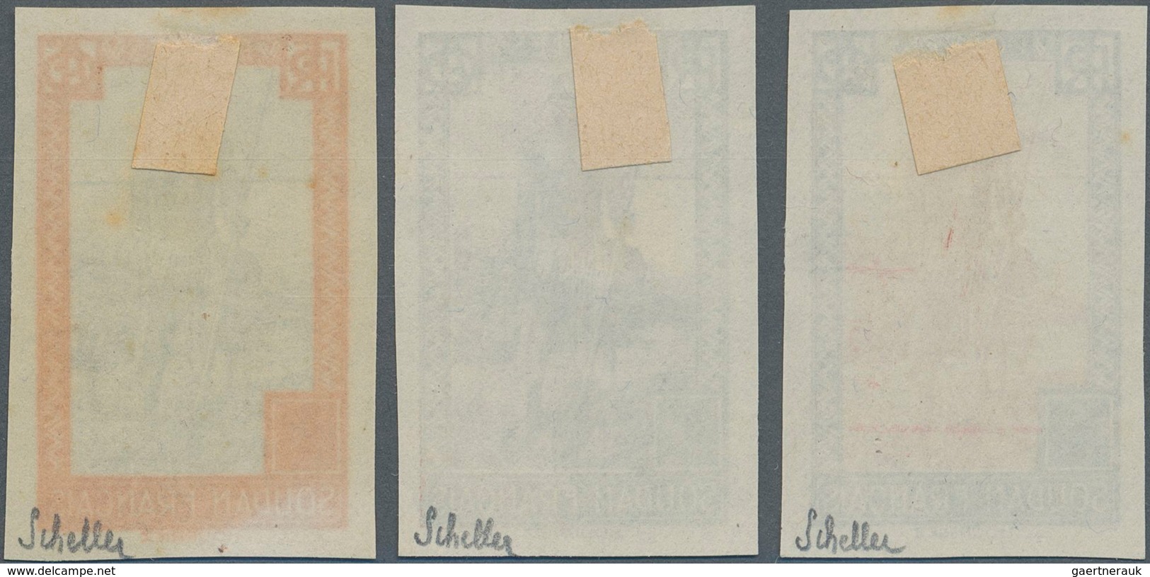 Französisch-Sudan: 1931/1939, Definitives "Life In Sudan", Design "Niger Skipper", Three Imperforate - Unused Stamps