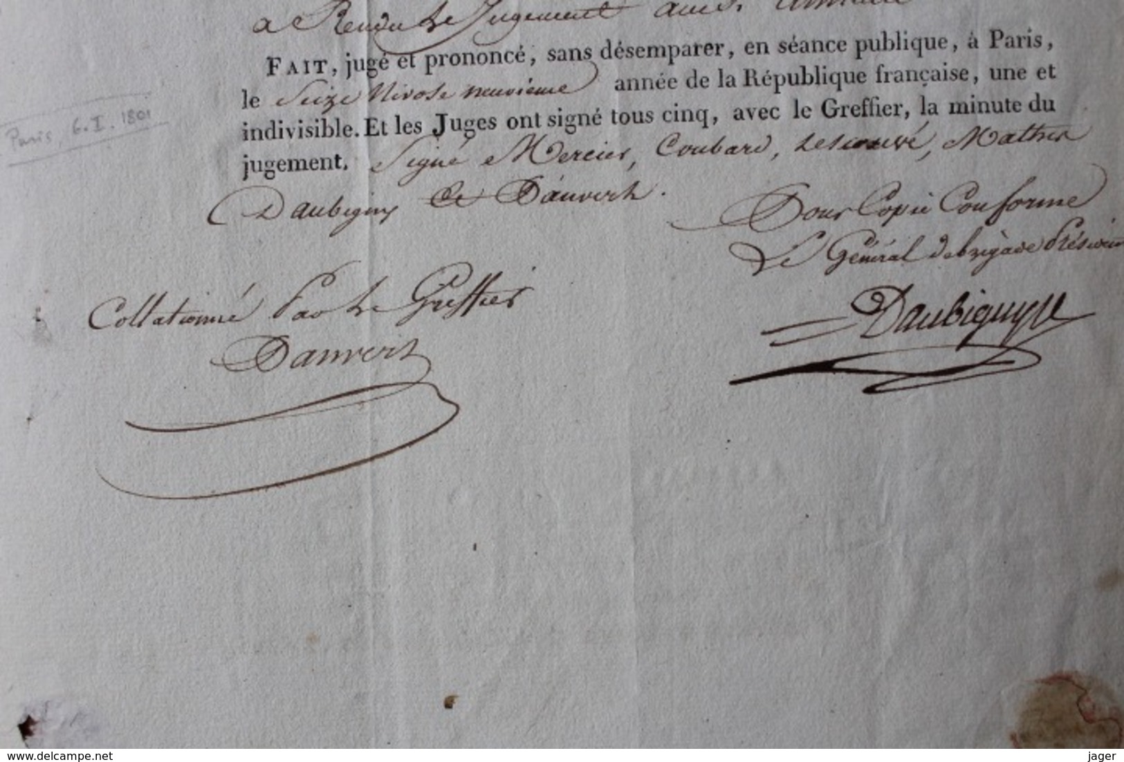 LIBERTE EGALITE DECISION REVISION  VIGNETTE AUTOGRAPHE D'UN GENERAL - Documents Historiques