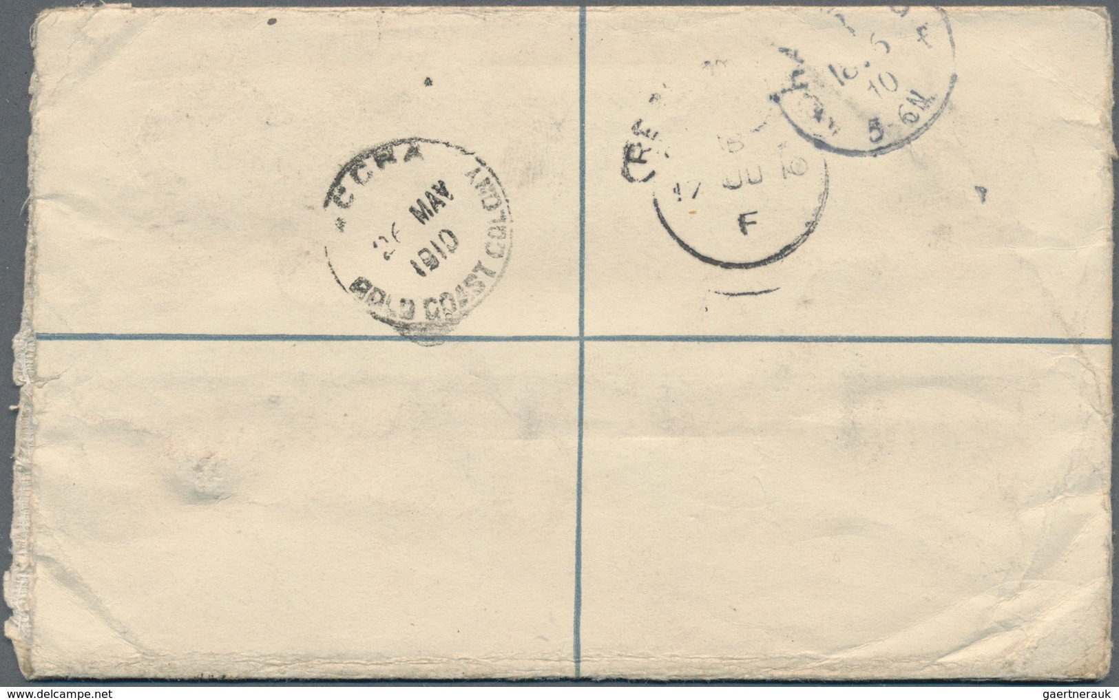 Goldküste: 1910 (19.5.), Registered Letter KEVII 2d.+1d. Brown Uprated With KEVII 1d. Red Used From - Gold Coast (...-1957)