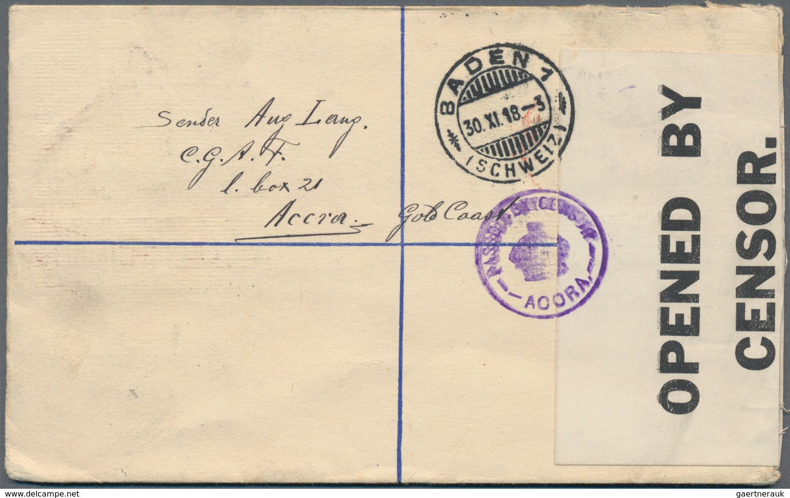 Goldküste: 1918 (5.11.), Registered Letter KGV 2d.+1d. Brown Uprated With KGV 2d. Grey And 1d. War T - Gold Coast (...-1957)