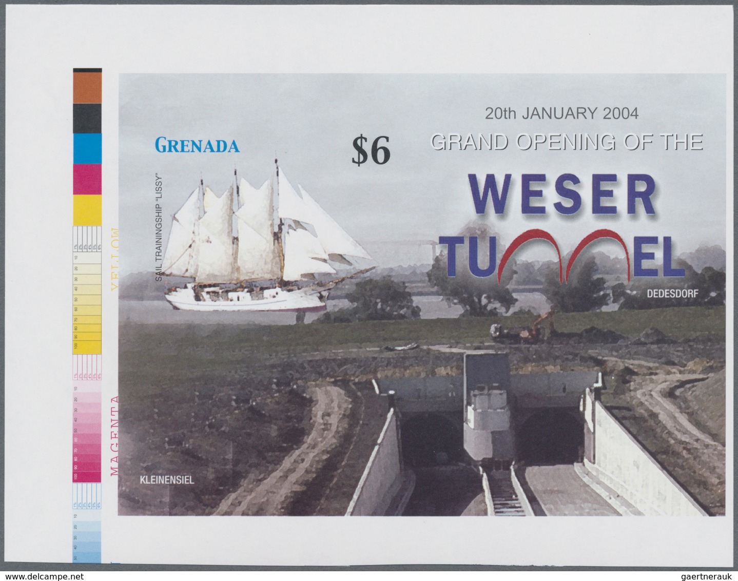 Grenada: 2004, Opening Of The Tunnel Under The River 'Weser' In Germany IMPERFORATE Miniature Sheet - Grenada (...-1974)