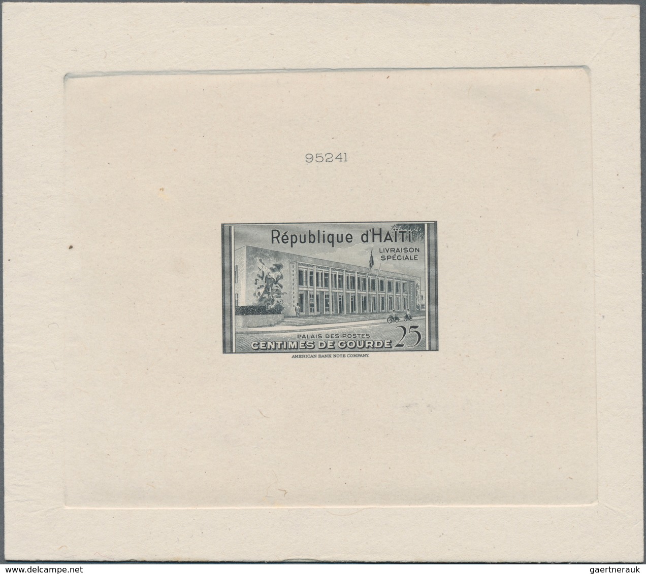 Haiti: 1953. Lot Of 3 Different Epreuves For The 25c Express Stamp Showing Main Post Office. - Haïti