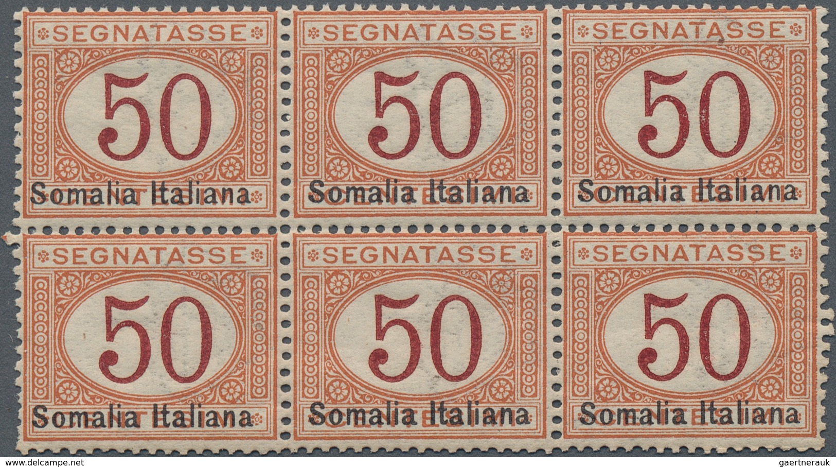 Italienisch-Somaliland - Portomarken: 1920, Italy Postage Due 50c. Orange/carmine With Black Opt. 'S - Somalie