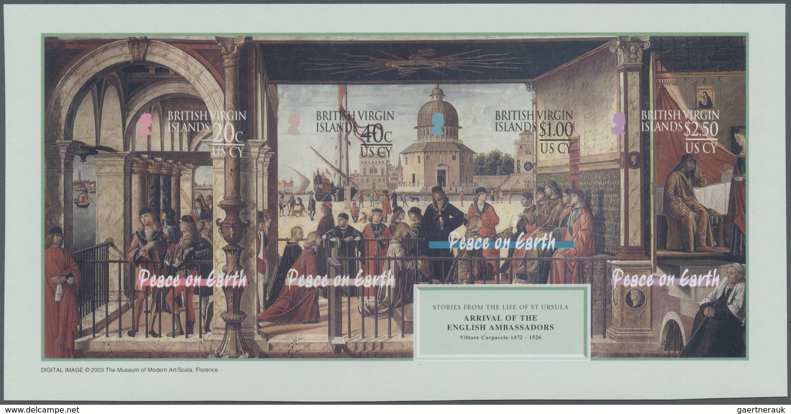 Jungferninseln / Virgin Islands: 2003, Christmas 'paintings From Vittore Carpaccio' Complete Set Of - Britse Maagdeneilanden