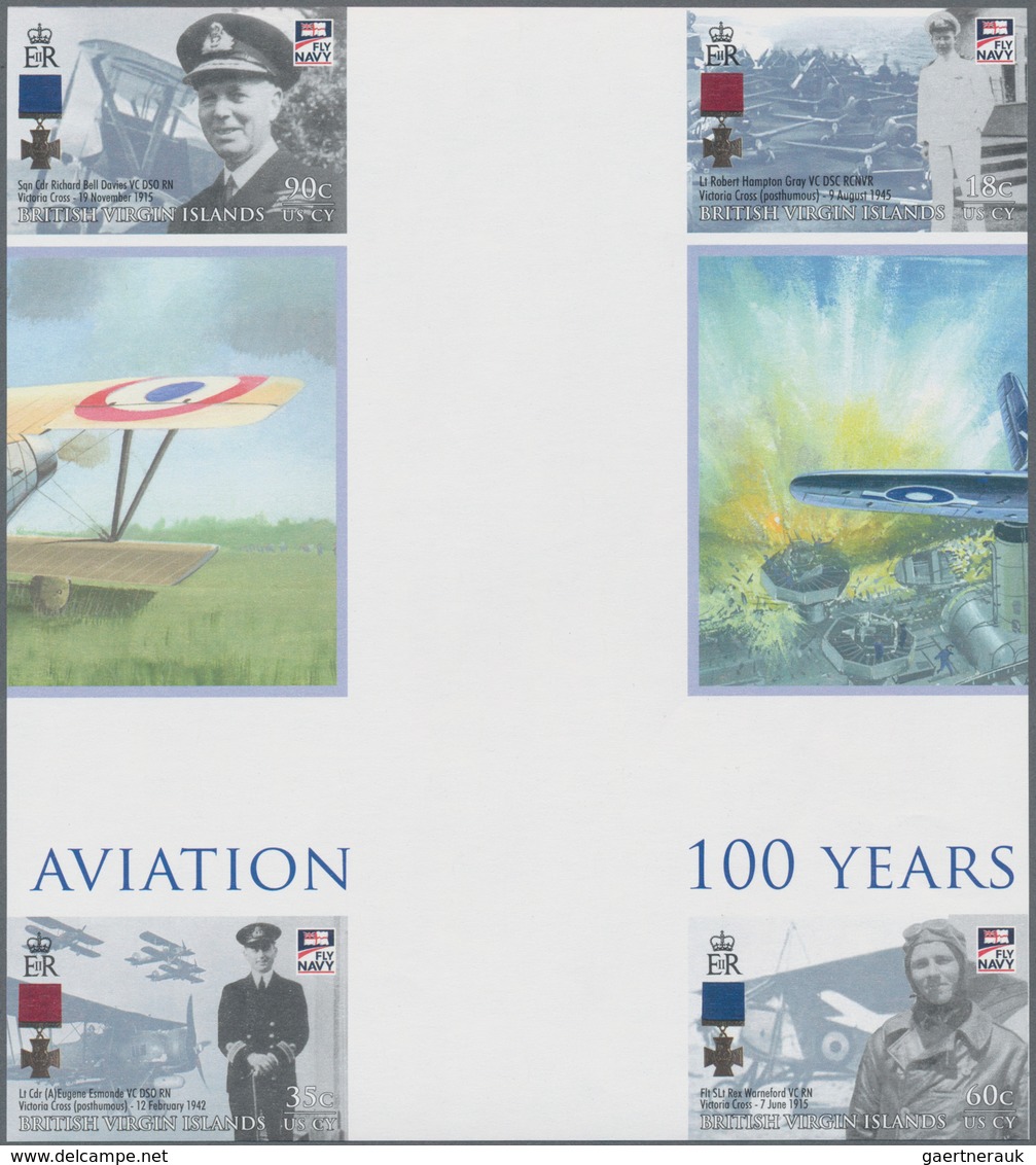 Jungferninseln / Virgin Islands: 2009, 100 Years Of Naval Aviation Complete Set Of Four In An IMPERF - Britse Maagdeneilanden