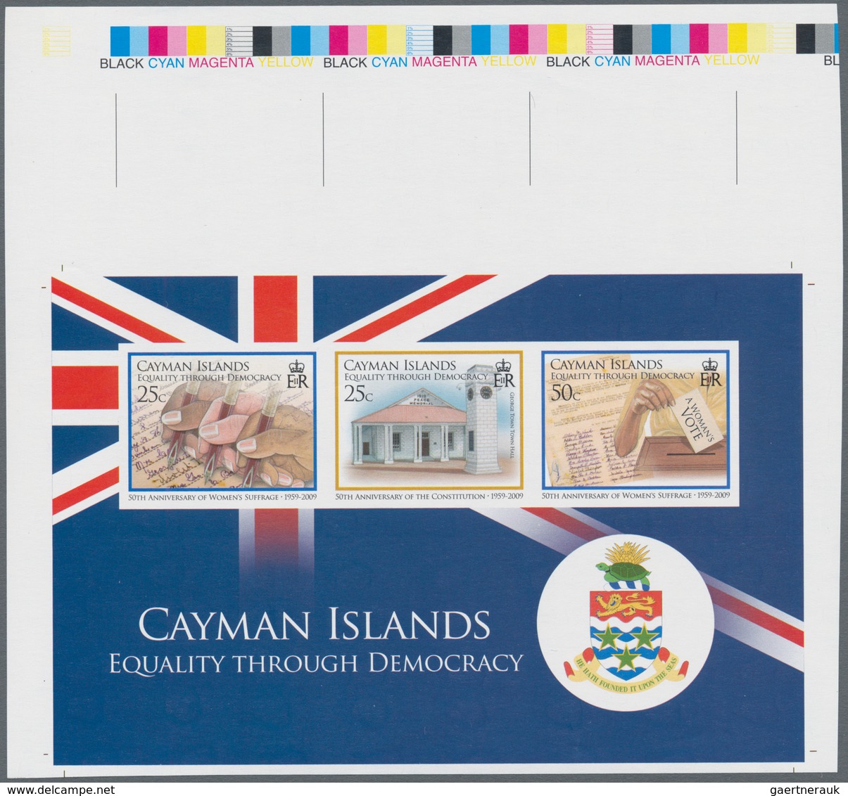 Kaiman-Inseln / Cayman Islands: 2009, Equality Through Democracy Complete Set Of Three In Vertical I - Cayman Islands