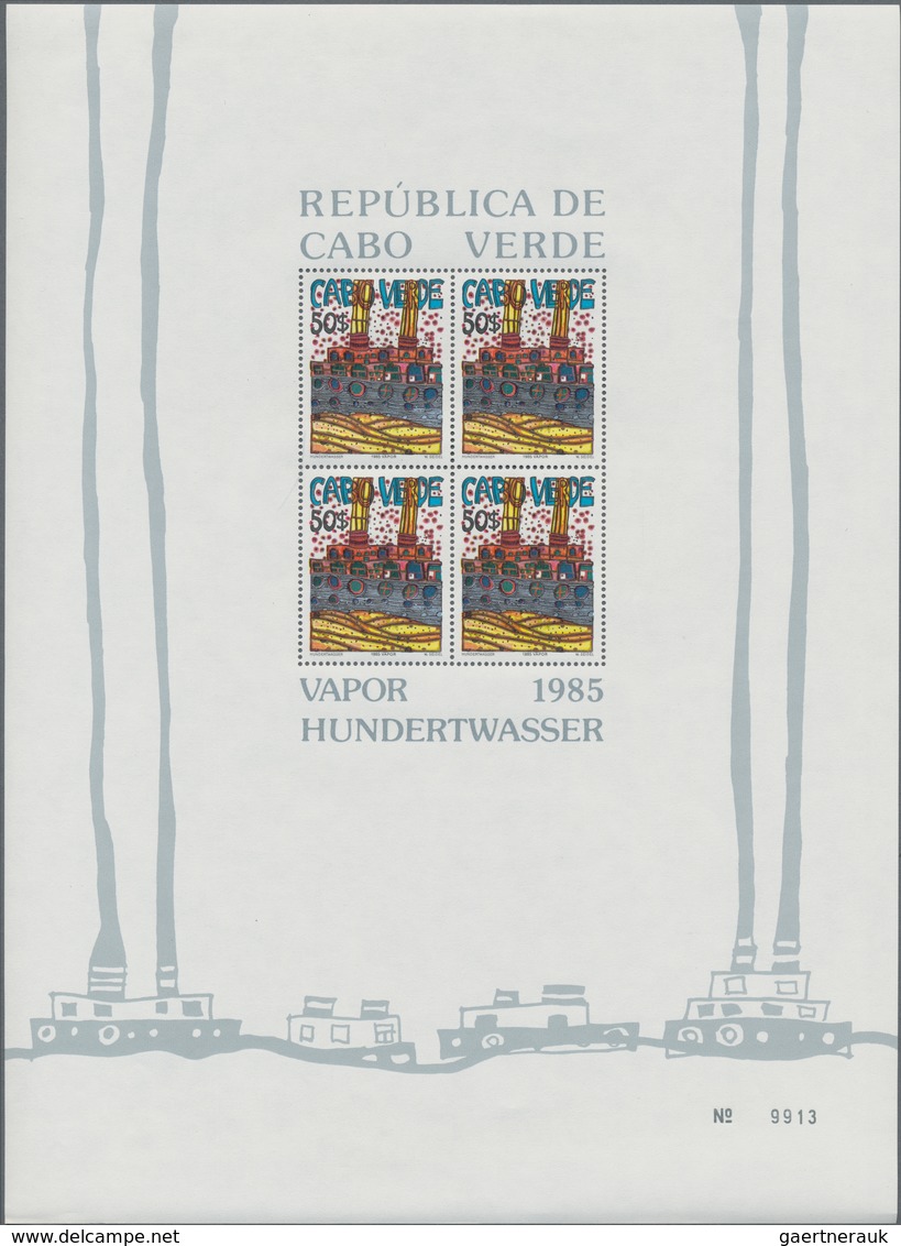 Kap Verde: 1985, Hundertwasser Souvenir Sheets, Mint Never Hinged (partly Some Fingerprints). Rare I - Kap Verde