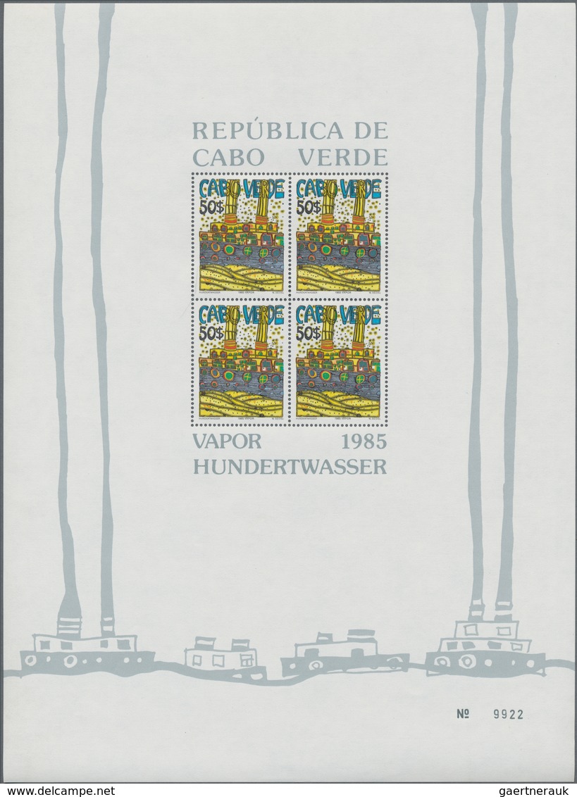 Kap Verde: 1985, Hundertwasser Souvenir Sheets, Mint Never Hinged (partly Some Fingerprints). Rare I - Kap Verde