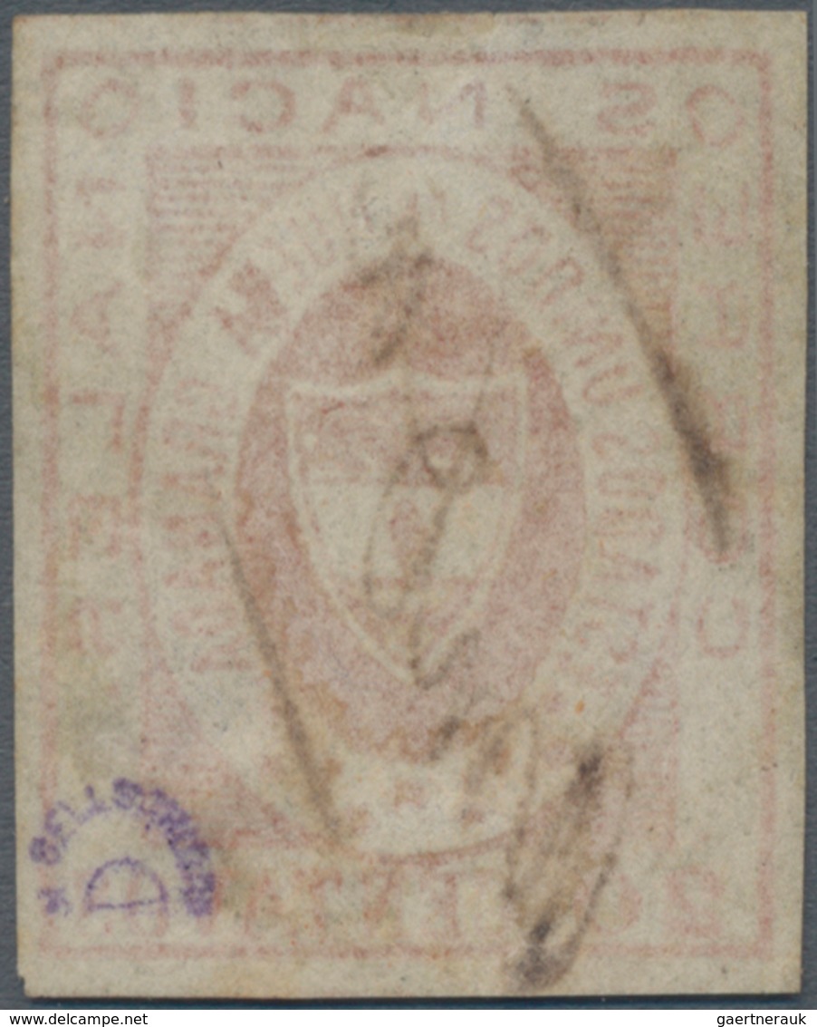 Kolumbien: 1861, New Granada 20 C. Red, 4-margins, Plate Flaw "V Of NUEVA Erased", Used Manuscript " - Colombia