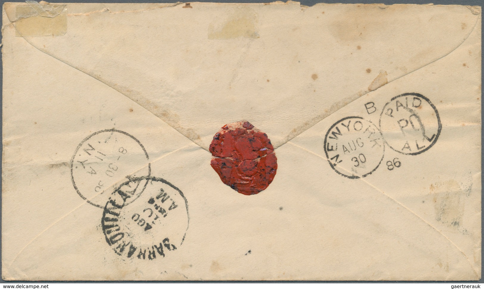 Kolumbien: 1884/1886, group of 4 covers, each with single franking 10 C orange on yellow "coat of ar