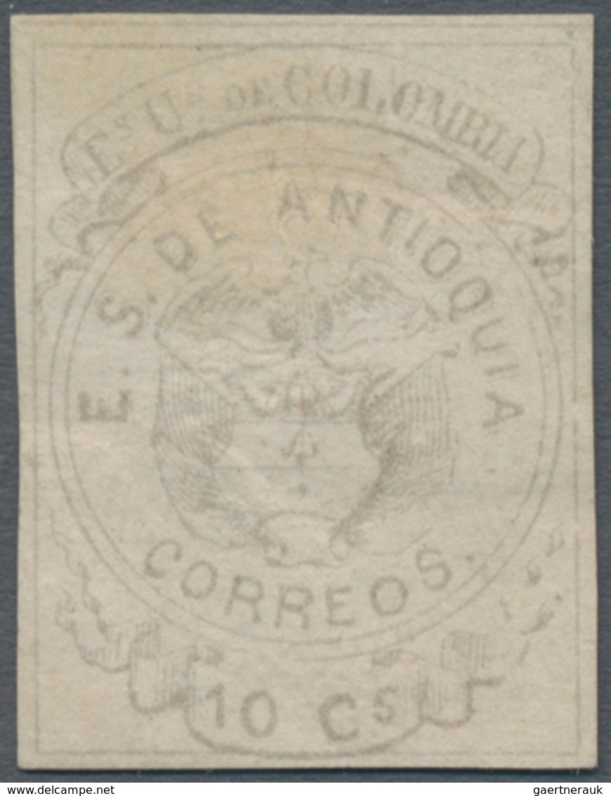 Kolumbien - Departamentos: Antioquia: 1868, 10 C. Graylilac, Unused, Full Margins, Lightly Bend. The - Colombia