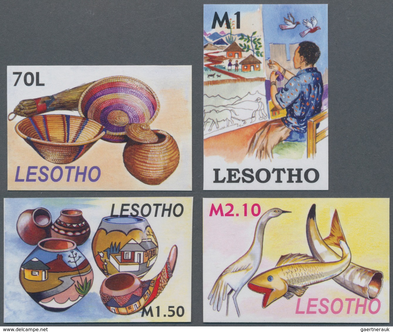 Lesotho: 2006. Complete Set "Arts And Crafts" (4 Values) In Imperforate Single Stamps Showing "Baske - Lesotho (1966-...)
