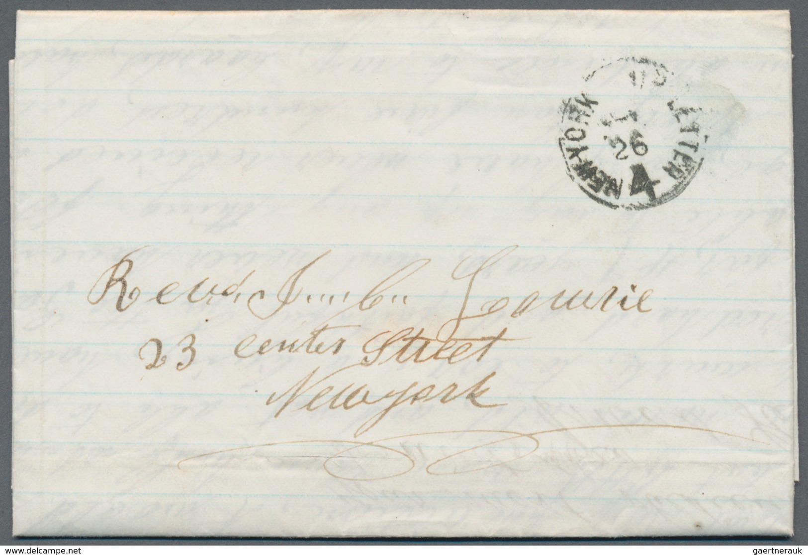 Liberia: 1867, Entire Dated "Monrovia May 15th 1864 Addressed To New York With Black "NEW YORK SHIP - Liberia