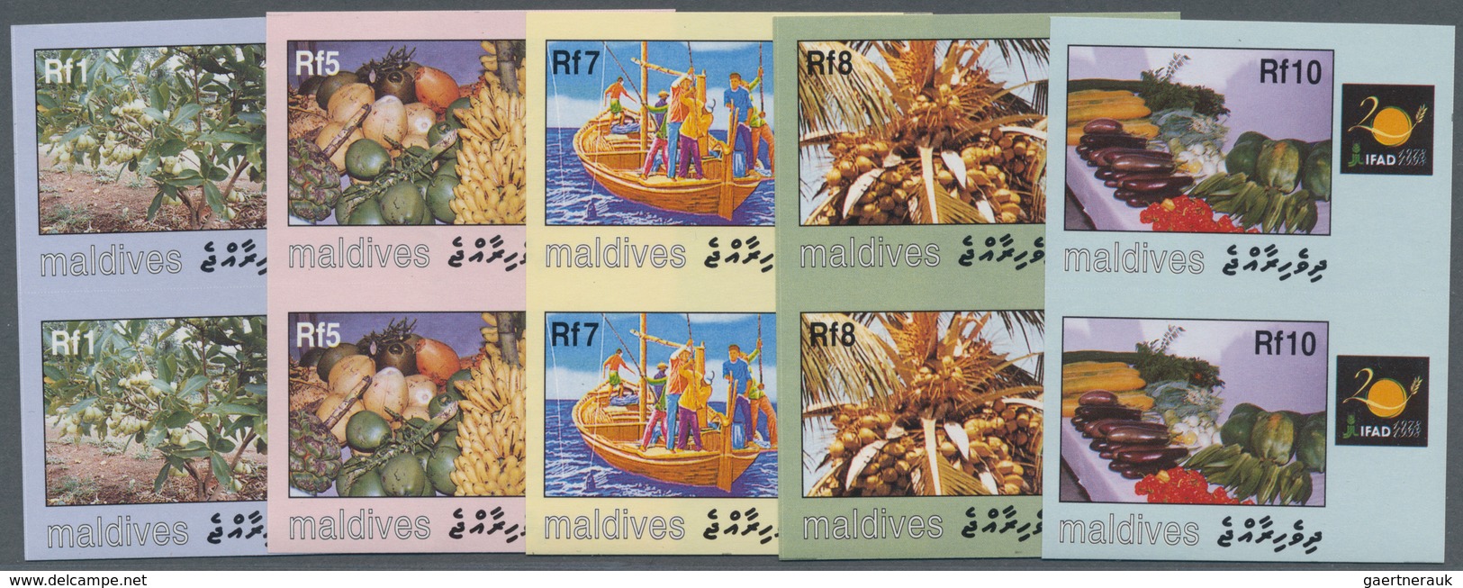 Malediven: 1998, 20 Years International Fund For Agricultural Development (IFAD) Complete Set Of Fiv - Maldiven (1965-...)