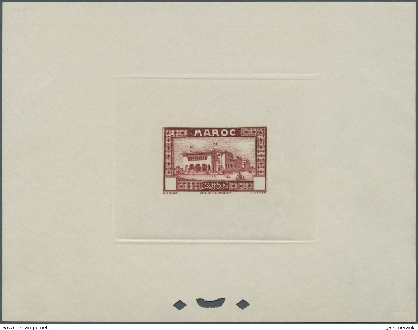 Marokko: 1933, Definitives "Views of Morocco", 1c. to 20fr., complete set of 24 values, epreuve with