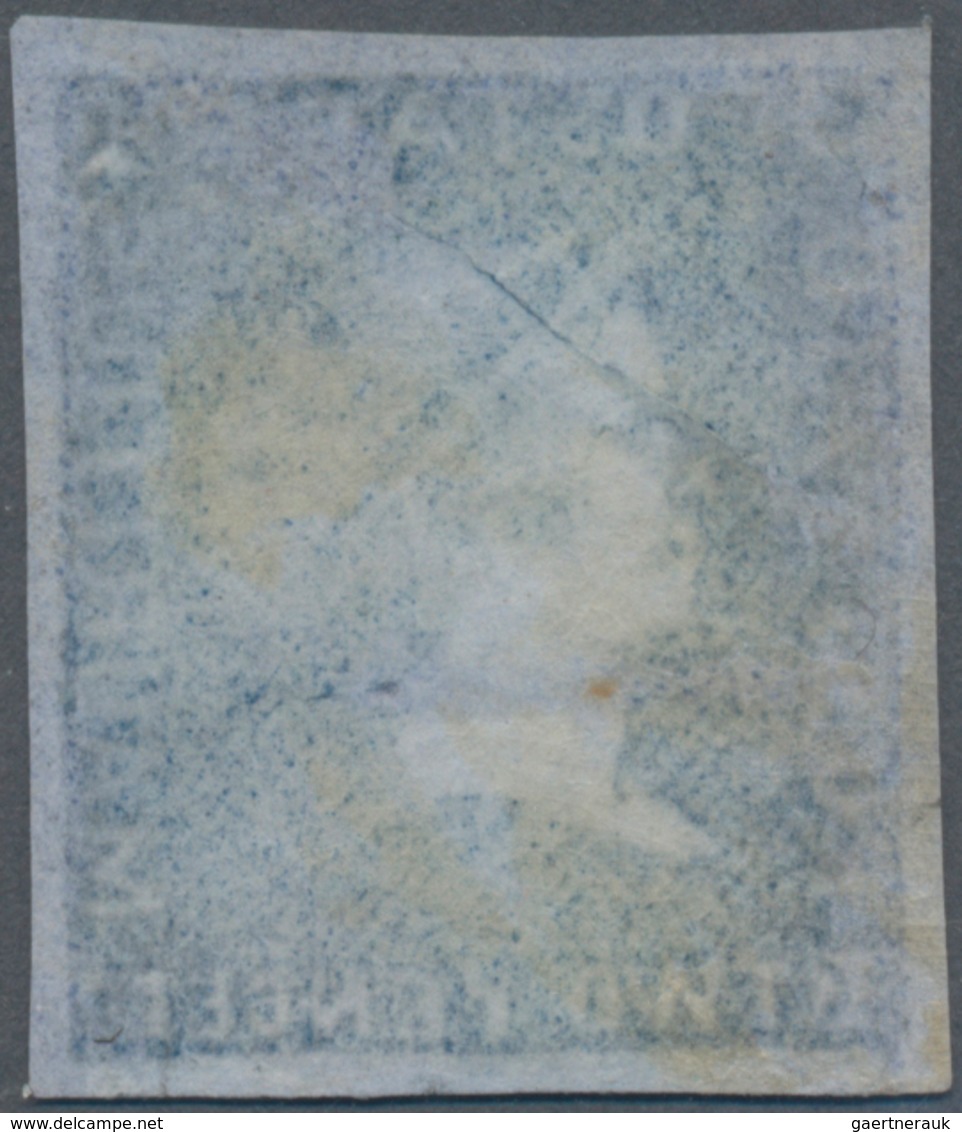 Mauritius: 1859 'Sherwin' 2d. Blue On Bluish Paper, Imperf, Sheet Pos. 2, From The 1848 Plate Re-eng - Mauritius (...-1967)