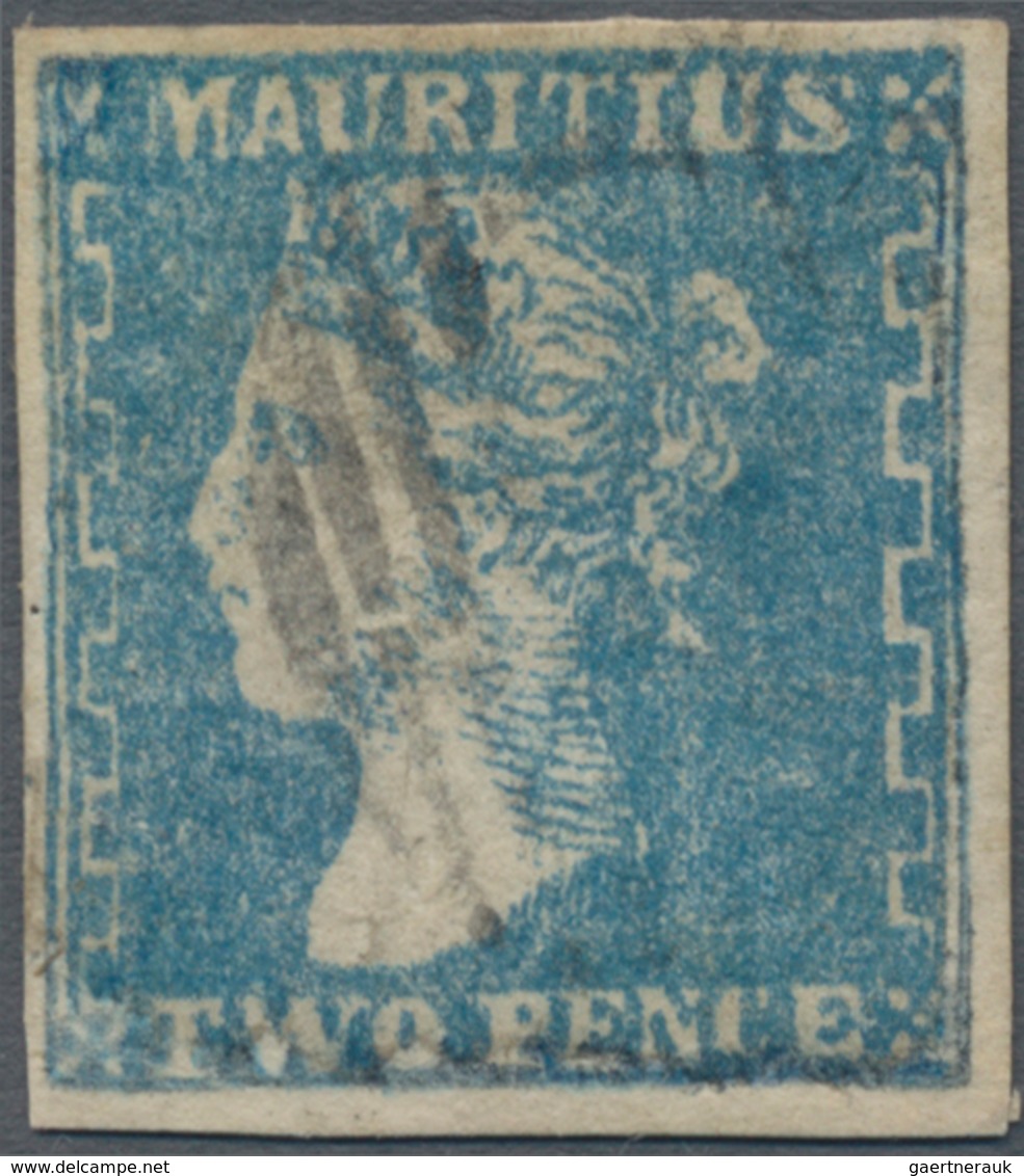 Mauritius: 1859, "Dardenne" TWO PENCE Pale-blue, Full To Large Margins, Colorful And Neatly Cancelle - Mauritius (...-1967)