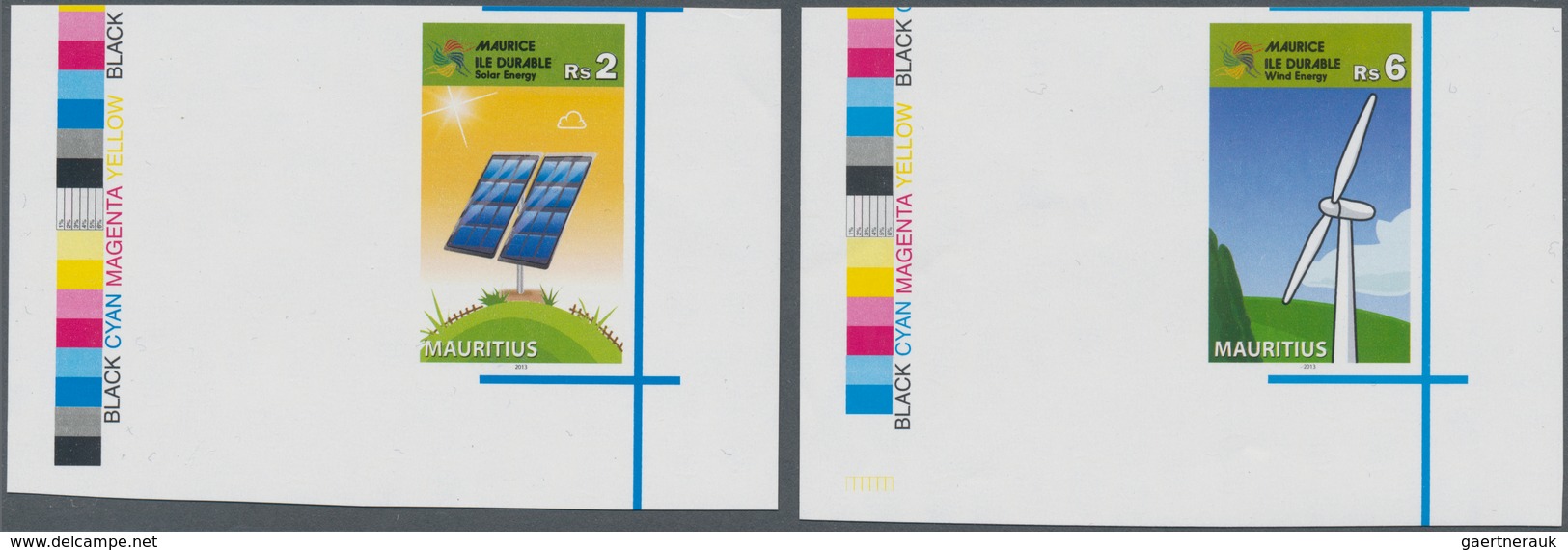 Mauritius: 2009, Renewable Energy, Both Values As IMPERFORATE Proofs With Traffic Lights, Mint Never - Mauritius (...-1967)