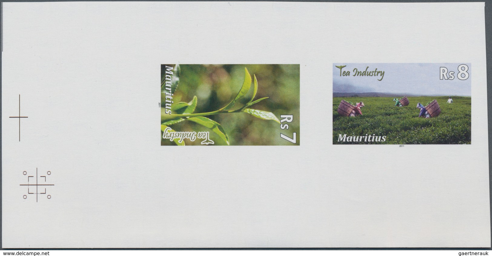 Mauritius: 2011, Tea Production, 7r.+8r. IMPERFORATE Proof Se-tenant Pair, Mint Never Hinged. - Mauritius (...-1967)