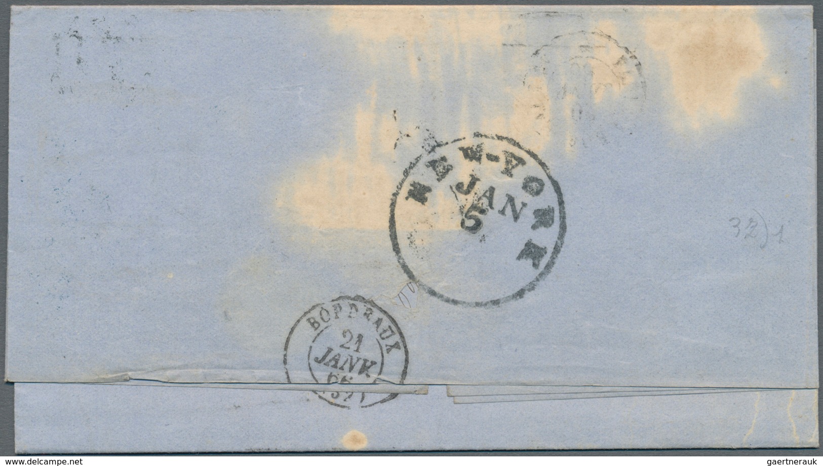 Mexiko: 1857, Maritime Mail Cover From Veracruz To Bordeaux In France, On Reverse British P.O. Split - Mexiko