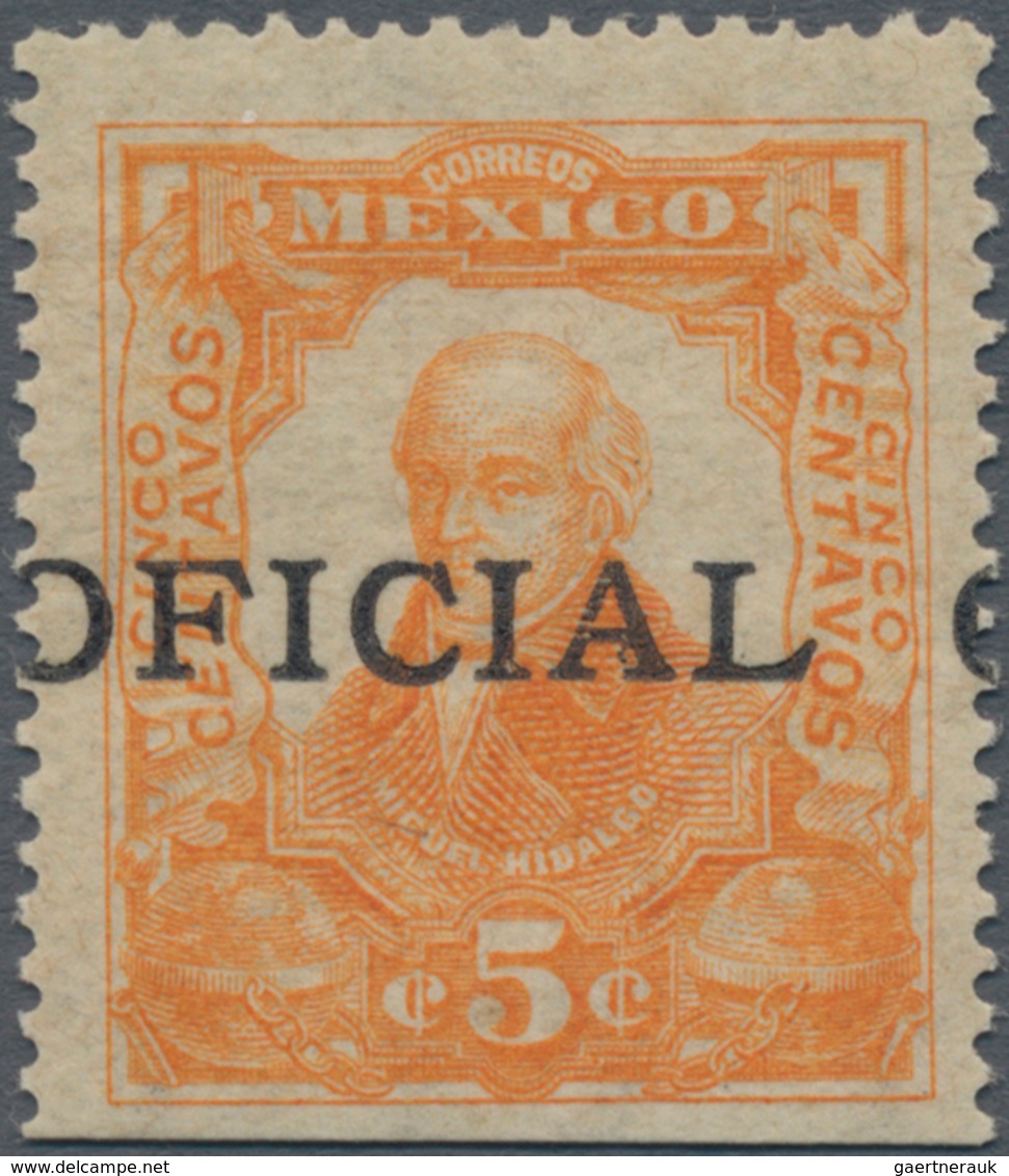 Mexiko - Dienstmarken: 1911, 5 C. Orange OFICIAL In Serifed Letters 20x3 Mm, (Sc. O79var.), Official - Mexiko