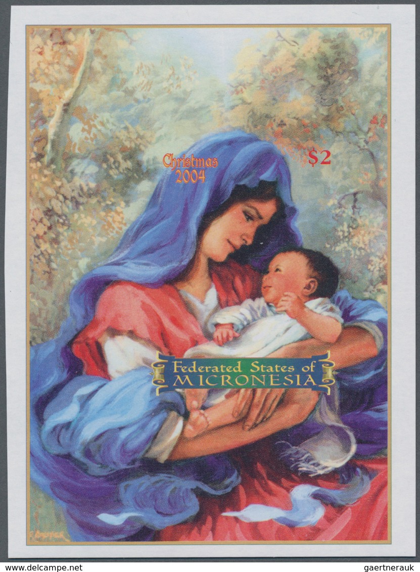 Mikronesien: 2004, Christmas - Madonna Paintings Complete IMPERFORATE Set Of Four From Right Or Left - Mikronesien