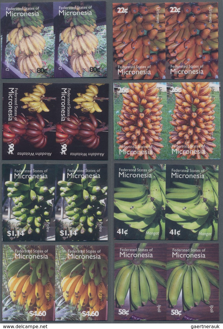 Mikronesien: 2007, Definitive Issue 'Banana Species' Complete Set Of Eight In IMPERFORATE Pairs, Min - Mikronesien