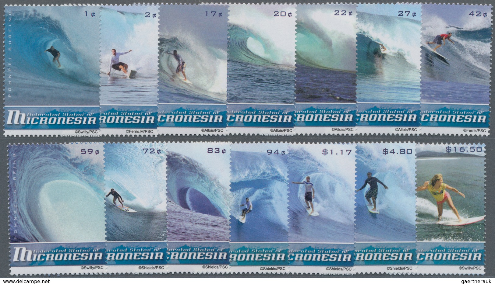 Mikronesien: 2009, Definitive Issue 'Surfing At Pohnpei' Complete Perforate And IMPERFORATE Sets Of - Mikronesien