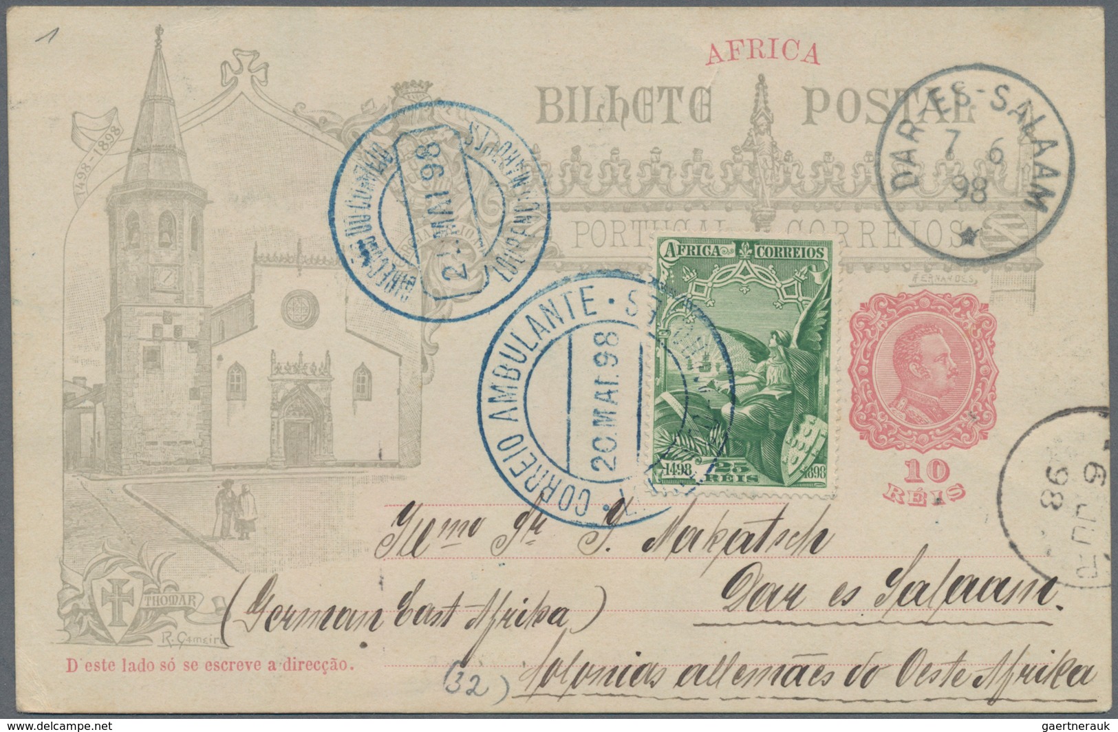 Mocambique - Provinzausgaben: Lourenco Marques: 1898, 10 Reis Vasco Da Gama Stationery Card Uprated - Lourenco Marques