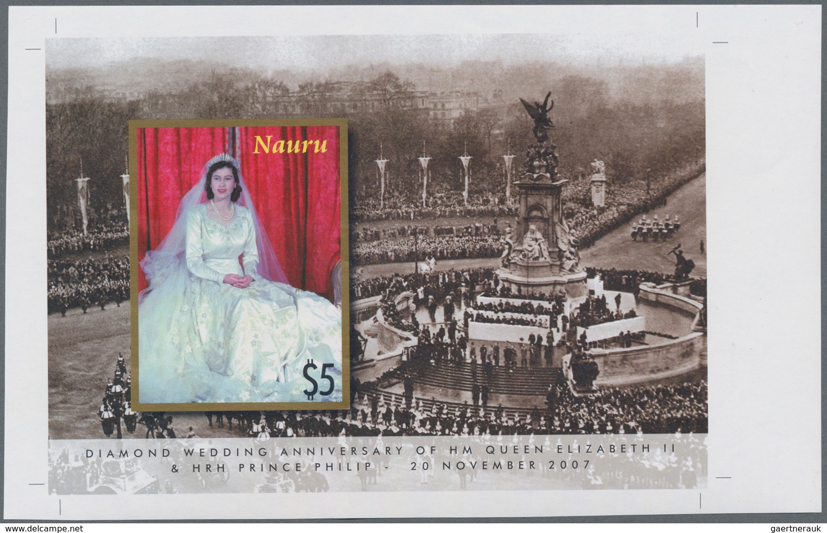 Nauru: 2007, Diamond Wedding Anniversary Of QEII And Prince Philip Complete IMPERFORATE Set Of Four - Nauru