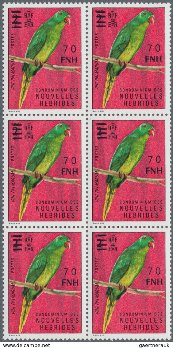 Neue Hebriden: 1977, French Value Definitive Issue Part Set Of Ten With LOCAL OVERPRINT Of New Curre - Andere & Zonder Classificatie