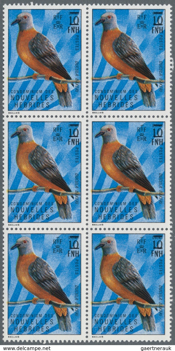 Neue Hebriden: 1977, french value definitive issue part set of ten with LOCAL OVERPRINT of new curre