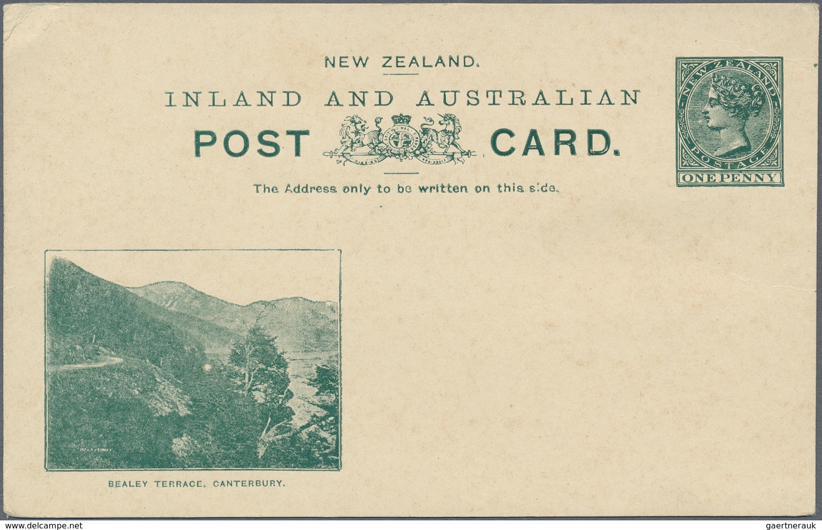 Neuseeland - Ganzsachen: 1897/1901, Five Different Pictorial Stat. Postcards QV 1d. Green Or Brown O - Postal Stationery