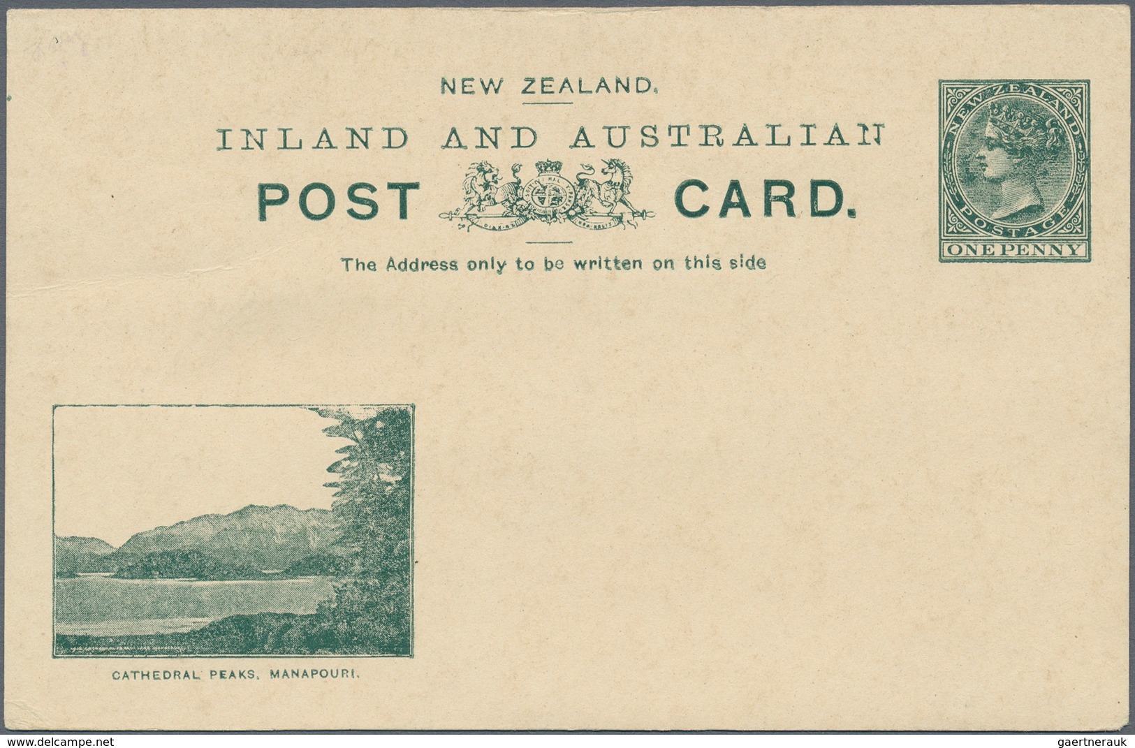 Neuseeland - Ganzsachen: 1897/1901, Five Different Pictorial Stat. Postcards QV 1d. Green Or Brown O - Postwaardestukken