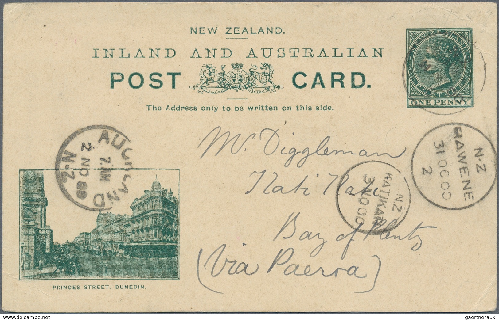 Neuseeland - Ganzsachen: 1900/1908, six different pictorial stat. postcards QV 1d. green or brown wi